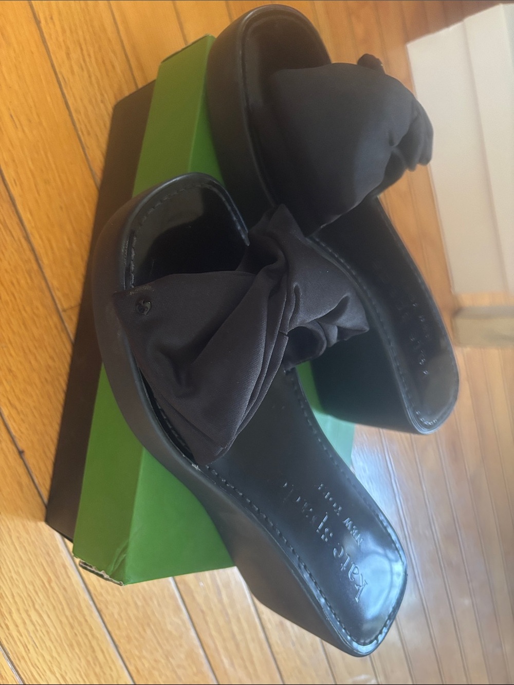 kate spade Black Bow Slide Mules